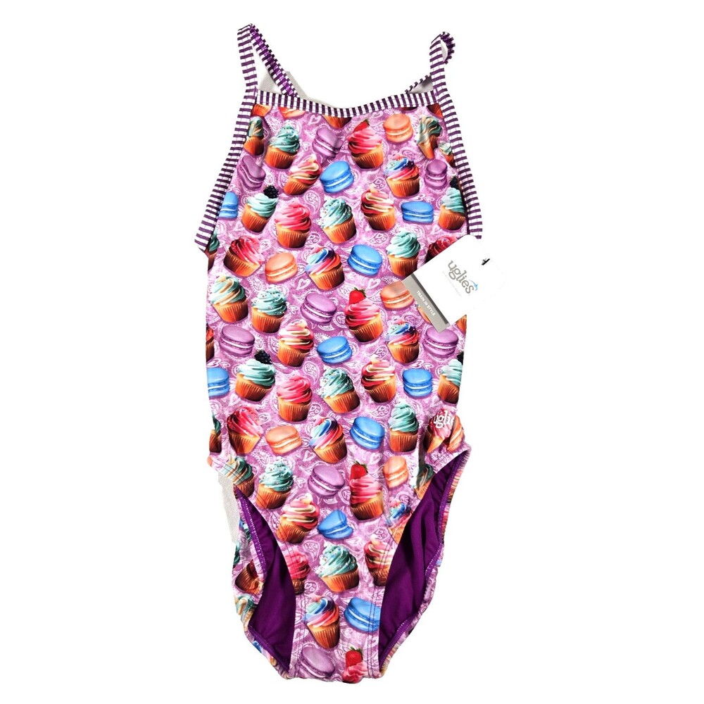 Uglies Women's Size 36 One-Piece Swimsuit Multicolor UPF 50 Swimwear New